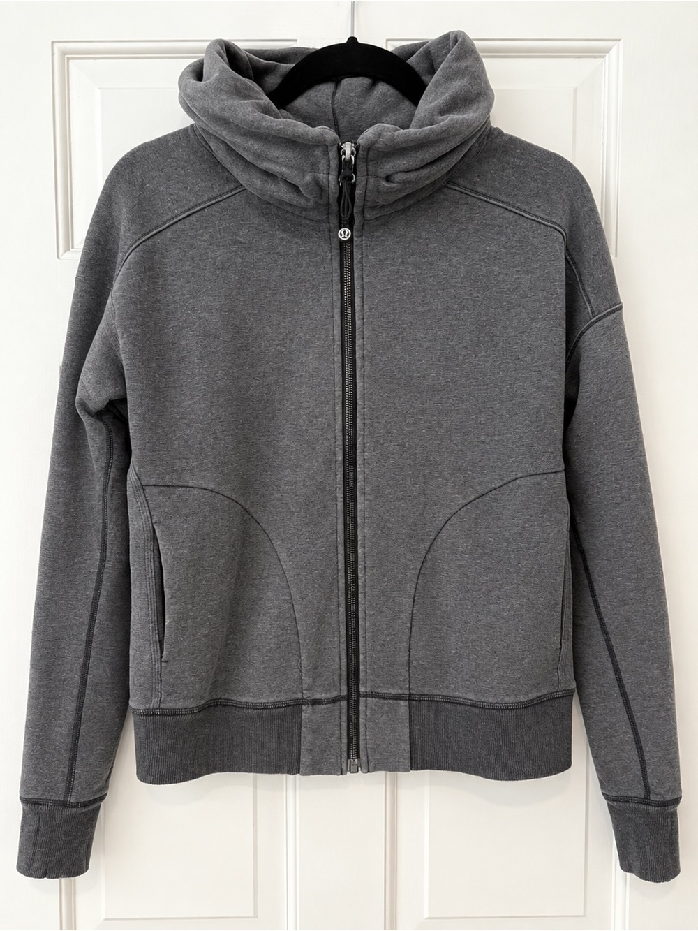 lululemon athletica Gray Full‑Zip Hooded Bomber Jacket